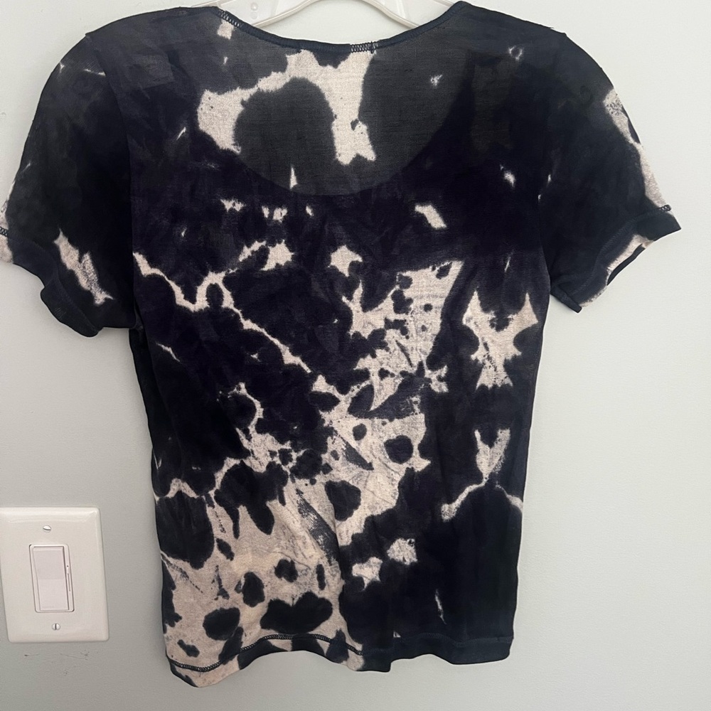 Blue and White Tie-Dye look Women's Top silk Plazza sempione Italy